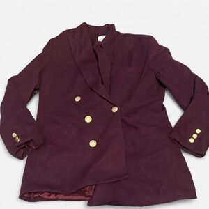 Vintage Jos. A. Bank Women’s Double-Breasted Blazer – Burgundy – Size 10